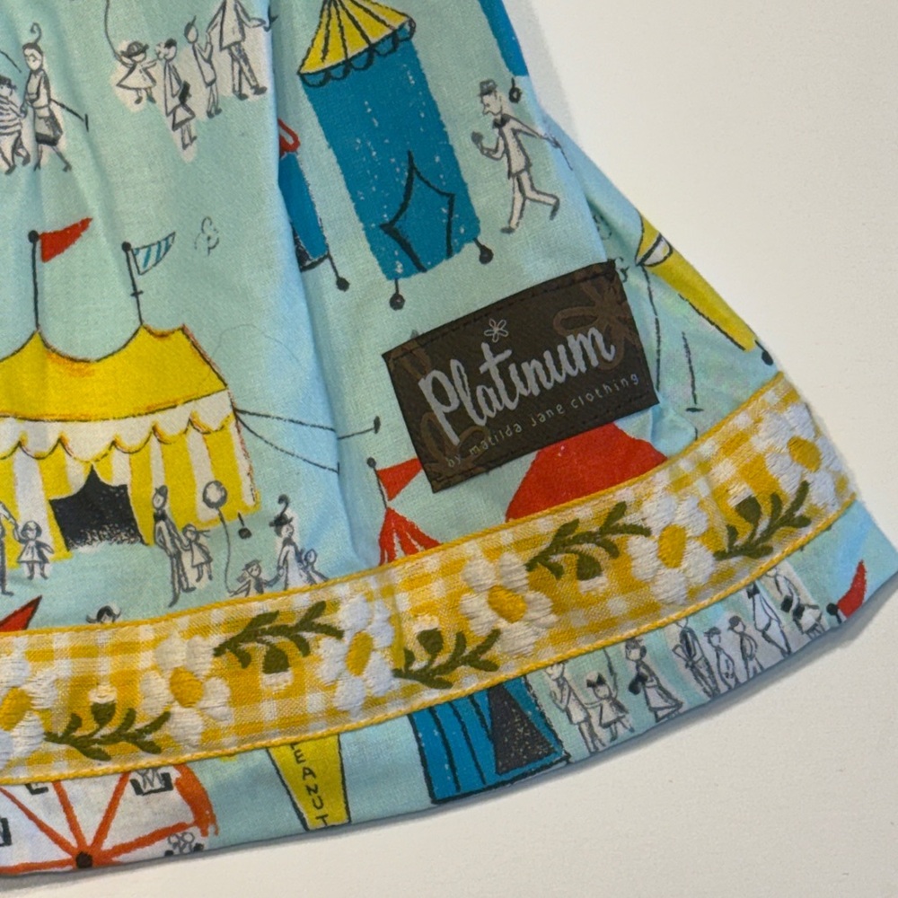MJ Platinum Coral/Melon/Blue Sarah Tank Dress with Carnival, Strawberries, NWT - Picture 6 of 7